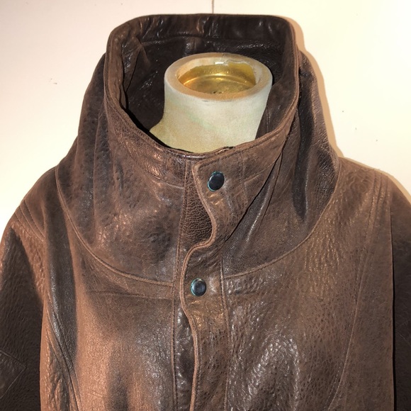 Vintage futuristic Philip Monet pebbled leather bomber jacket size large/XL - Picture 3 of 15